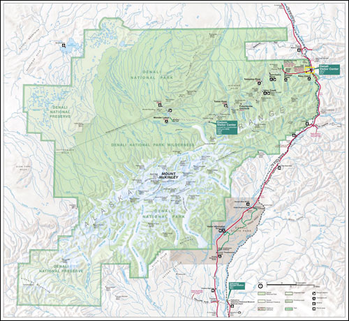 Denali National Park & Preserve, Alaska Map